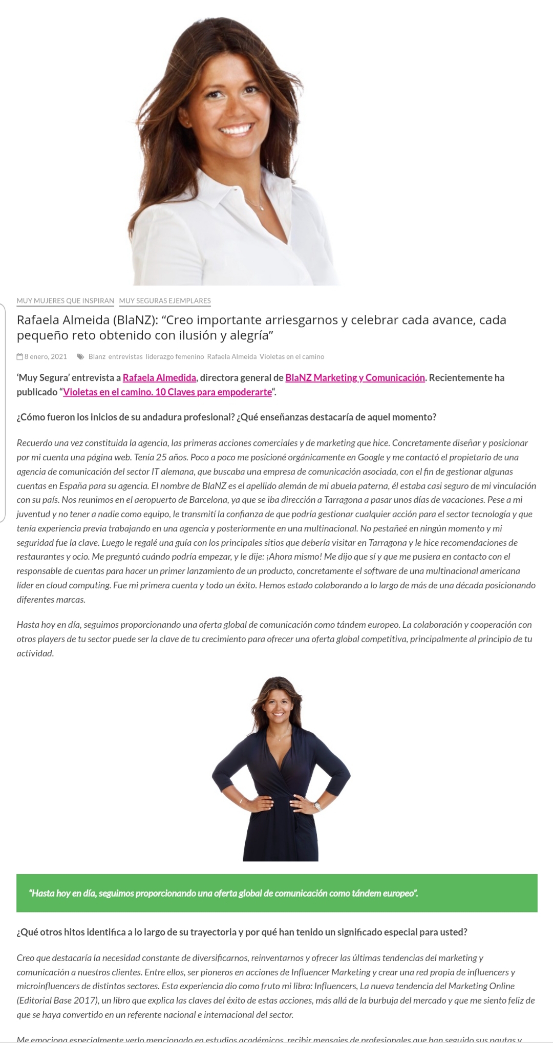 Entrevista Rafaela Almeida – Violetas en el Camino – Muy Segura