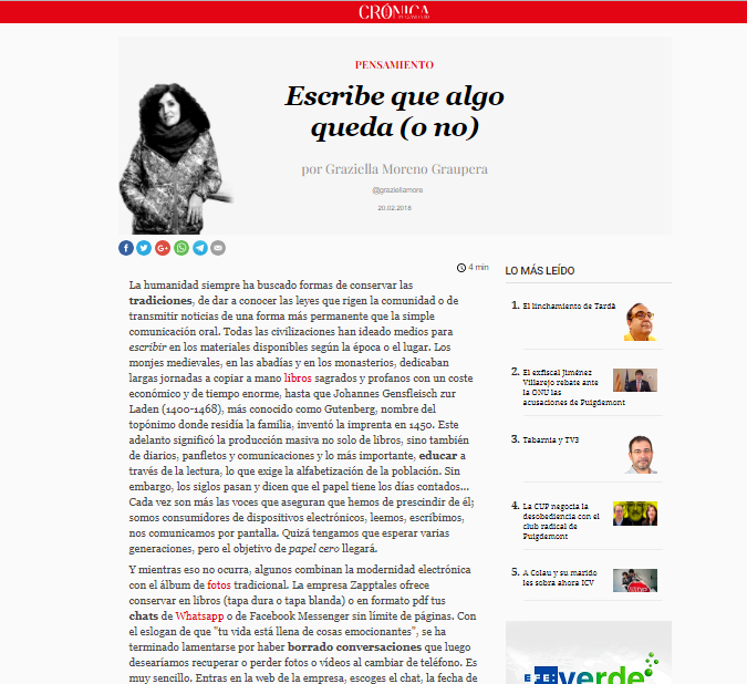 zapptales – Crónicas – El Español – Agencia de Comunicación Barcelona, PR Agency Barcelona, PR Agency Spain, Marketing Agency Barcelona
